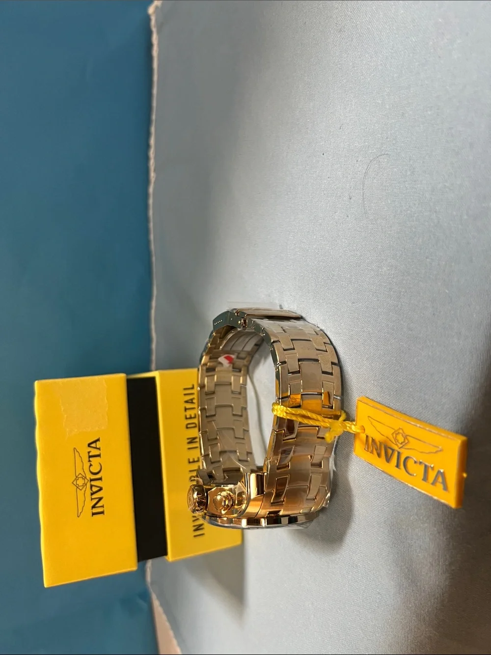 Invicta Two-Tone Gold & Black Men's Chronograph Watch with Blue Dial, Model 0072